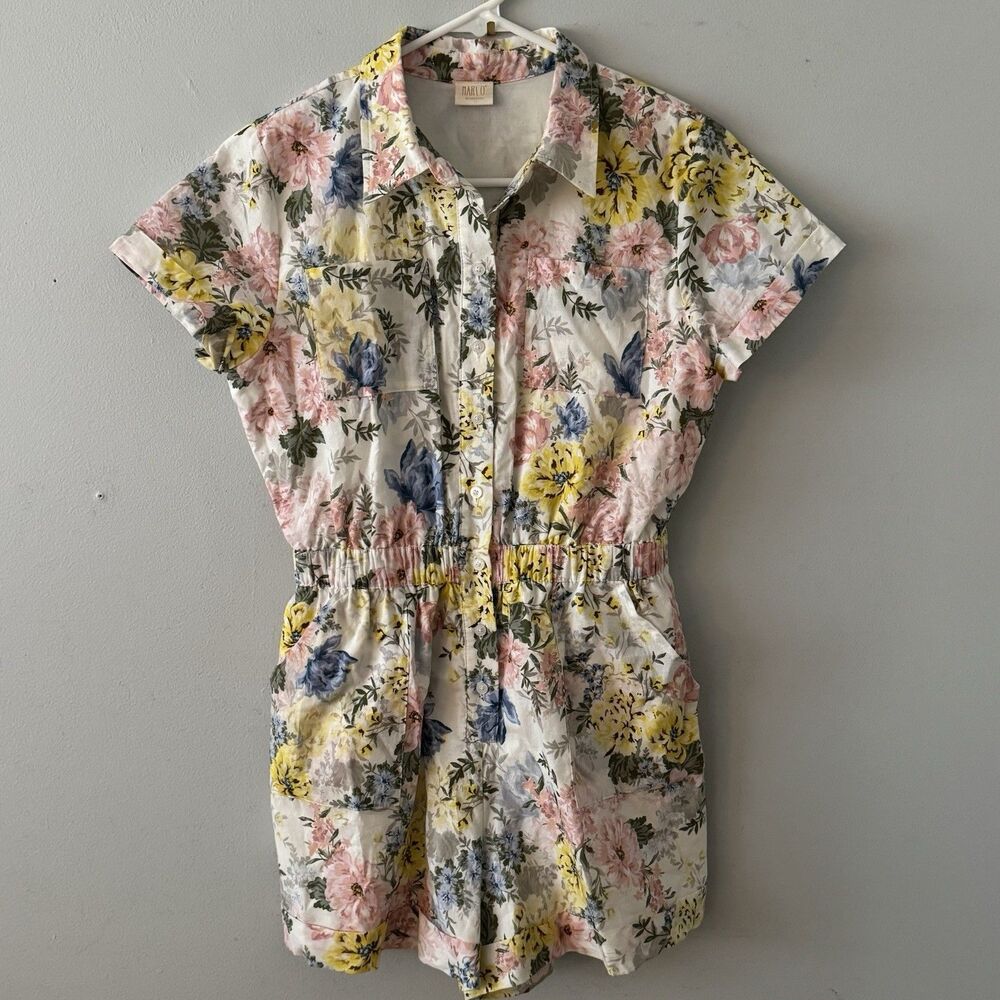 MARLO Kids Fleur Romper Multicolor Girls Size 13/ 14 Easter Preppy Colorful